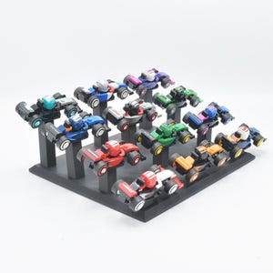 Soporte de exhibición para minifiguras LEGO® F1 – Soporte para 12 coches de minifiguras F1 | Exhibidor - Soporte - Soporte - Regalo