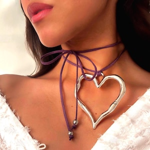 necklace choker necklace heart pendant silver gift for her elegant choker necklace women&#39;s jewelry heart necklace fashion accessories