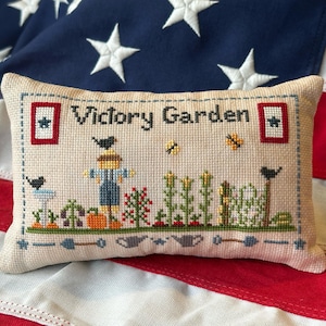 Victory Garden - PDF - Hoopy Hobby - PDF Download - Patriotic Cross Stitch - Cross Stitch Pattern - The Hoopy Hobby - WW2 Home Front