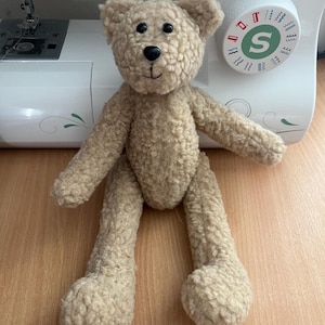Teddy Bear Sewing Pattern PDF, 15 Inch Plush Bear Pattern, Stuffed Animal Sewing Tutorial, DIY Soft Toy Pattern