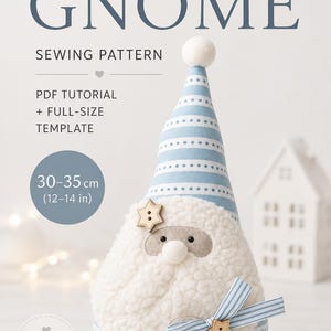 Scandinavian Gnome Sewing Pattern PDF | Nordic Christmas Tomte | Plush Santa Decoration | Fabric Gnome Tutorial | 30–35 cm