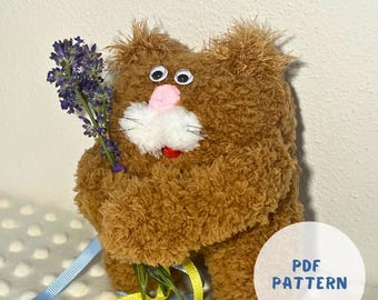 Plush Cat Knitting Machine Pattern PDF, Sentro Addi Tutorial (Digital Download)