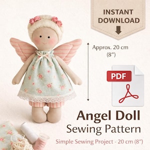Naaipatroon engelpop | Zelfstudie minimalistische stoffen pluche (pdf-download) afbeelding 1