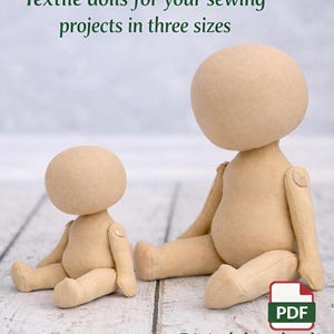 Cloth Doll Body Sewing Pattern | Rag Doll Template, 3 Sizes (PDF Download)