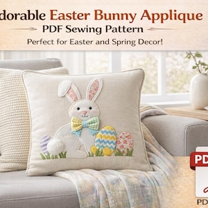 Applicatiepatroon paashaas – kussen, quilt, handdoek knutselen (pdf-download)