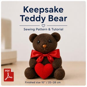 Keepsake Teddy Bear Sewing Pattern | Souvenir Bear PDF | Handmade Gift Toy Tutorial | Memory Bear Pattern | Instant Download