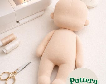 PDF guide for making the doll Body Pattern (9.5 inches) / Doll sewing pattern / Sewing doll / Rag doll tutorial / DIY doll sewing pattern