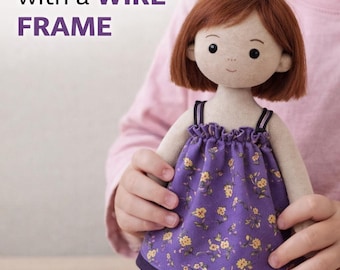 Stapsgewijze fototutorial over het maken van een textielpop met een draadframe (pdf-sjabloon)