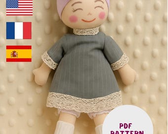 Doek poppatroon in Tilda-stijl | 32-35 cm naaisjabloon voor zachte poppen (pdf) + presentatie
