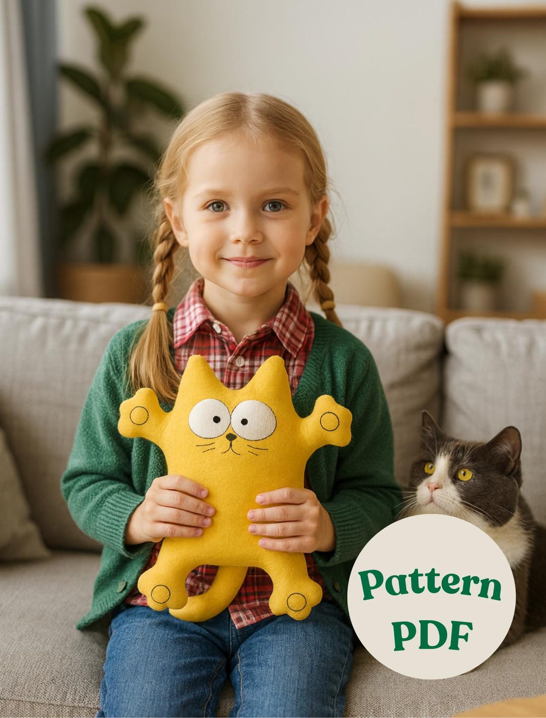 Plush Cat Sewing Pattern PDF | DIY Soft Toy Tutorial + Presentation ...