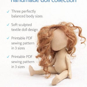 Cloth Doll Body Sewing Pattern | Rag Doll Template, 3 Sizes (PDF Download) image 4
