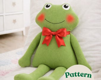 Frog Plush Sewing Pattern | PDF Download | Easy DIY Toy | Beginner-Friendly