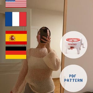 Tutorial de tejido de suéter de encaje para máquina de tejer Addi o Sentro 48 (patrón PDF)