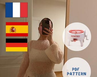 Lace Sweater Knitting Tutorial for Addi or Sentro 48 Knitting Machine (PDF Pattern)