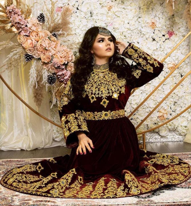 black dress with flats Elegant Afghan Bridal Dress X Large
