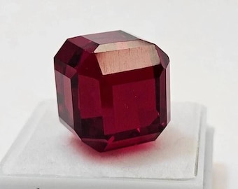 30 Ct Burma Pigeon Blood Red Ruby, Cube Cut Gemstone