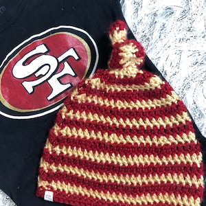 3-9 MONTH san francisco 49ers striped baby beanie - &quot;the jimmy g.&quot;