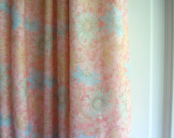 Peach and Pastel Floral Vintage Fabric- 2 Plus yards