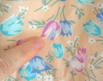 Vintage Tulip Print Fabric- 2 Plus Yards