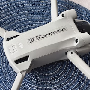 Adesivos para câmera de drone DJI, panfleto de identificação do operador, Reino Unido - Laminado, 6 peças - Grande