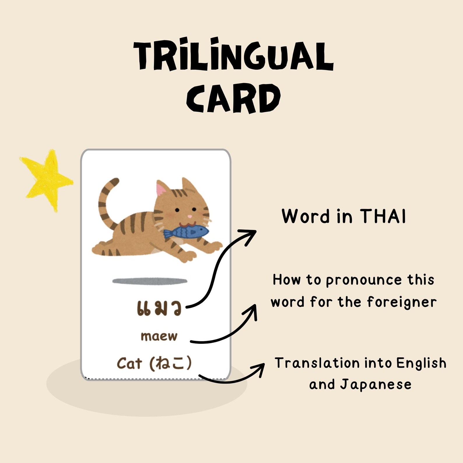 Trilingual Flashcards for Kids – Thai • English • Japanese | 24 ...
