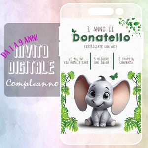 Invito Compleanno Digitale Grafica Personalizzata Inviti personalizzato anni 2 3 4 5 6 7 8 9 bimbo bimba 1 anno bambino bambina bambi