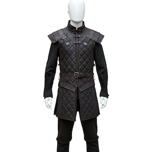 Quilted Leather Medieval Vest - Brown Leather Viking Vest - Warrior Vest - Gothic Steampunk Vest - LARP Renaissance Vest for Cosplay Costume