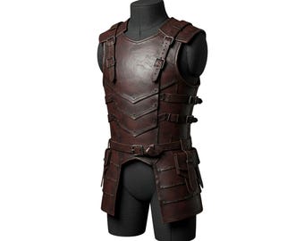 Handmade Dark Brown Leather Cuirass – Medieval Knight Armor, Ren Fair Costume