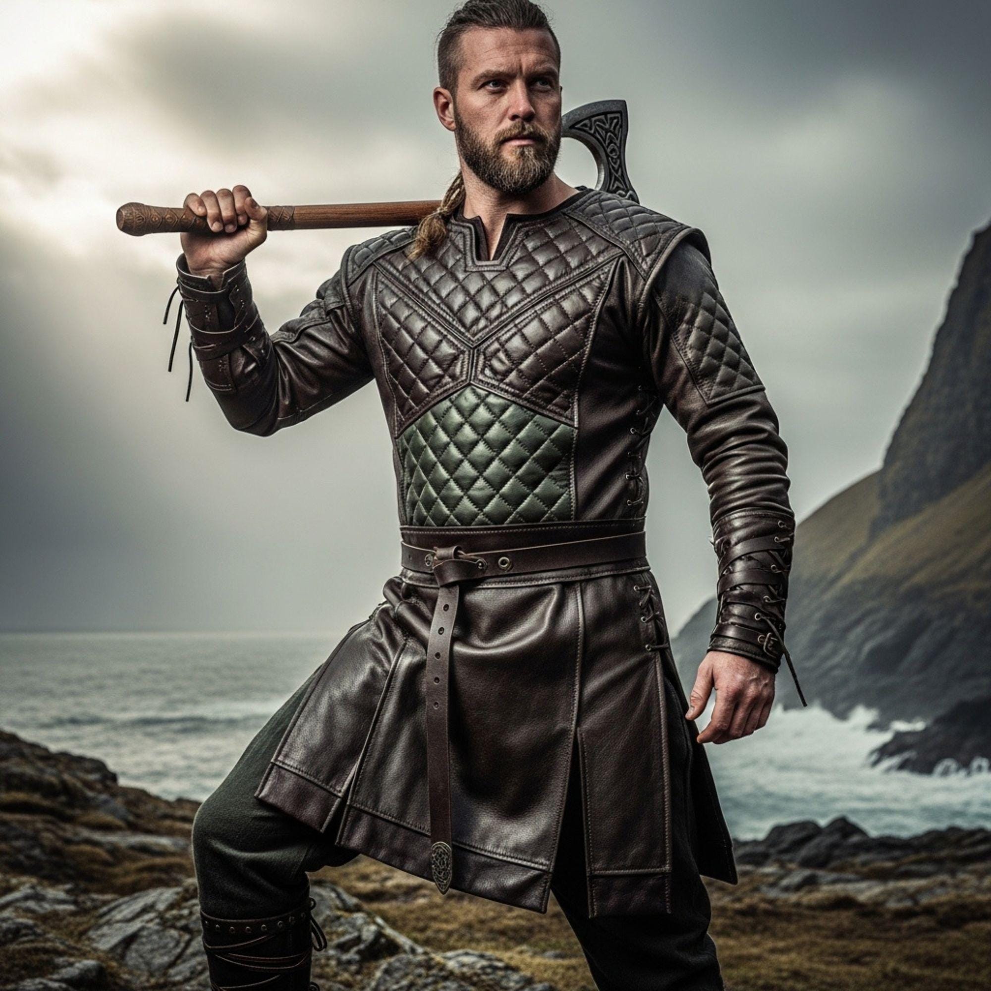 Quilted Leather Medieval Tunic - Renaissance LARP Costume - Norse ...