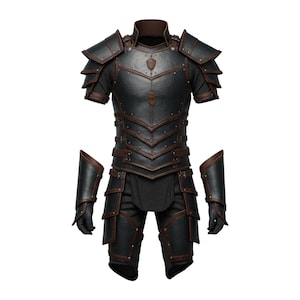 Black & Brown Leather Knight Armor Handmade LARP Rouge Armor Viking Barbarian Armour Ren Fair Cosplay Costume For Halloween Medieval Armor