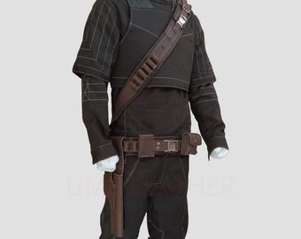 Star Wars The Mandalorian Suit Leder Cosplay Kostüm Gürtel mit Bein Jagdgürtel