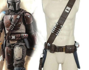 Mandalorian Din Djarin inspirierter Ledergürtel & Bandolier - Star Wars Cosplay
