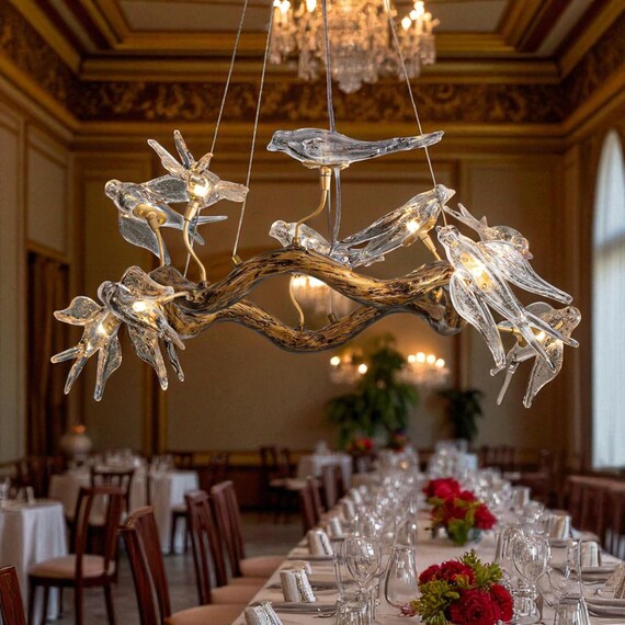 モダンなガラスのシャンデリア、ヴィンテージガラスのフレンチ