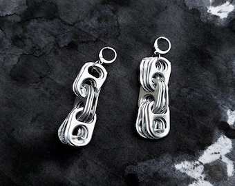 Earrings made from can tabs / can closures - Jewelry made from soda taps Nubsis Punk Alternative [sabotasche]