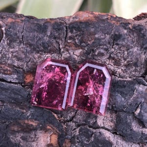 Matching Pink Tourmaline Pair | Geometric Cut Loose Gemstones | Natural Tourmaline Parcel for Earrings | Afghan Pink Tourmaline Jewelry Maki