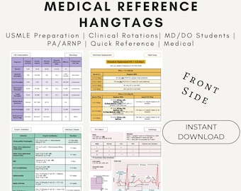 Medizinische Referenzkarten/Hangtags BUNDLE - Digital Download