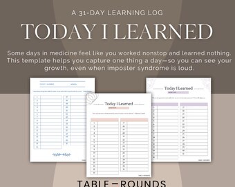 31-Tage Lerntagebuch | Studieren Reflection Journal | Für angehenden Mediziner