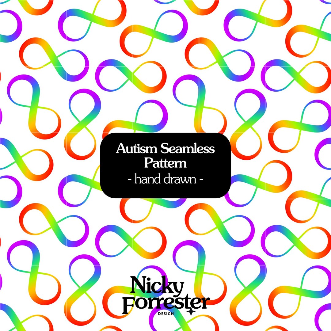 Hand Drawn Autism Seamless Pattern: ASD Digital Paper Pattern, Paper ...