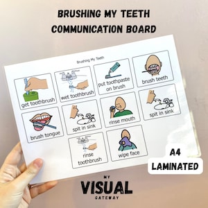 Tandenpoetsen Communicatiebord, Non-verbale hulpmiddelen, Communicatiehulpmiddelen, Autismecommunicatie, OC Boardmaker, Visuele hulp, Tandenpoetsen