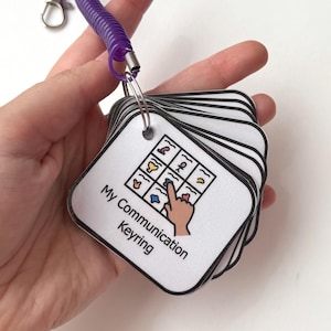 Communication Keyring Download,  Communication Board, Non Verbal Aids, Communication Aids, Autism Communication, AAC Boardmaker, Digital
