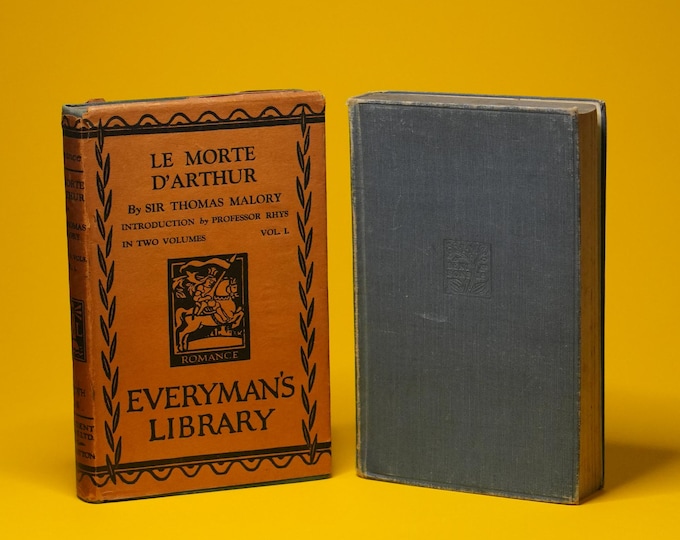 Le Morte D’Arthur by Sir Thomas Malory | Everyman’s Library 2 Vol Set | Vintage Arthurian Romance | Circa 1930s.