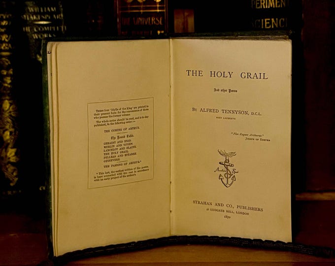 The Holy Grail, (1870), by Alfred Tennyson. Beautiful Book For Lovers Of Arthurian Legend, Poetry, Literature & Victorian Antiques.