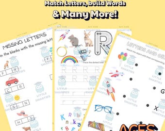 Toddler worksheets - Let's play and learn from A-Z