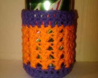 Clemson Colors Crochet Can Cozy