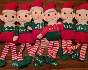 Personalized Sitting Plush Elves 14.5 - Etsy