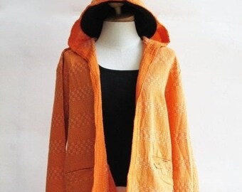 J2, Orange Comfort Hood Orange Cotton Jacket