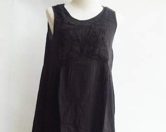 D19, Knitted Spring Dark Brown Cotton Dress