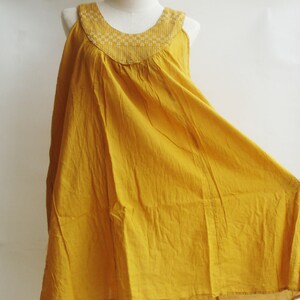D18, Sunflower Classic U Neck Yellow Cotton Dress image 4
