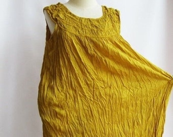 D1, Sunflower Ruffle, Sleeveless, Yellow Cotton dress