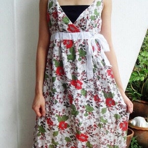 D8, Queen Elizabeth Garden Flower Maxi White Cotton Dress, women dress